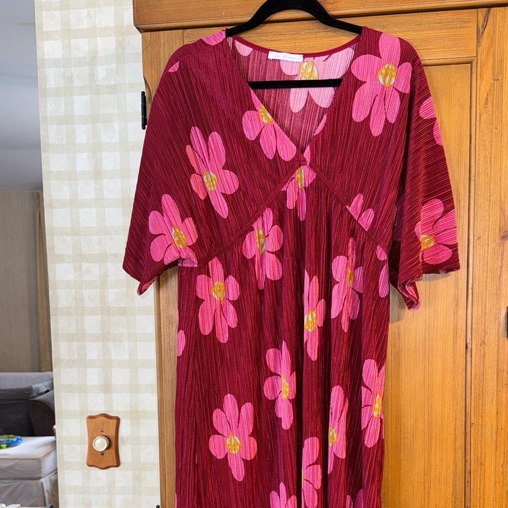 Ces Femme Red and Pink Floral Dress